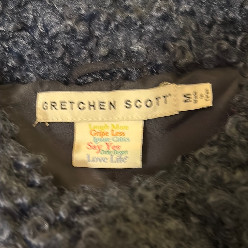 Gretchen Scott Navy Sherpa Textured Jacket - Picture 2 of 11